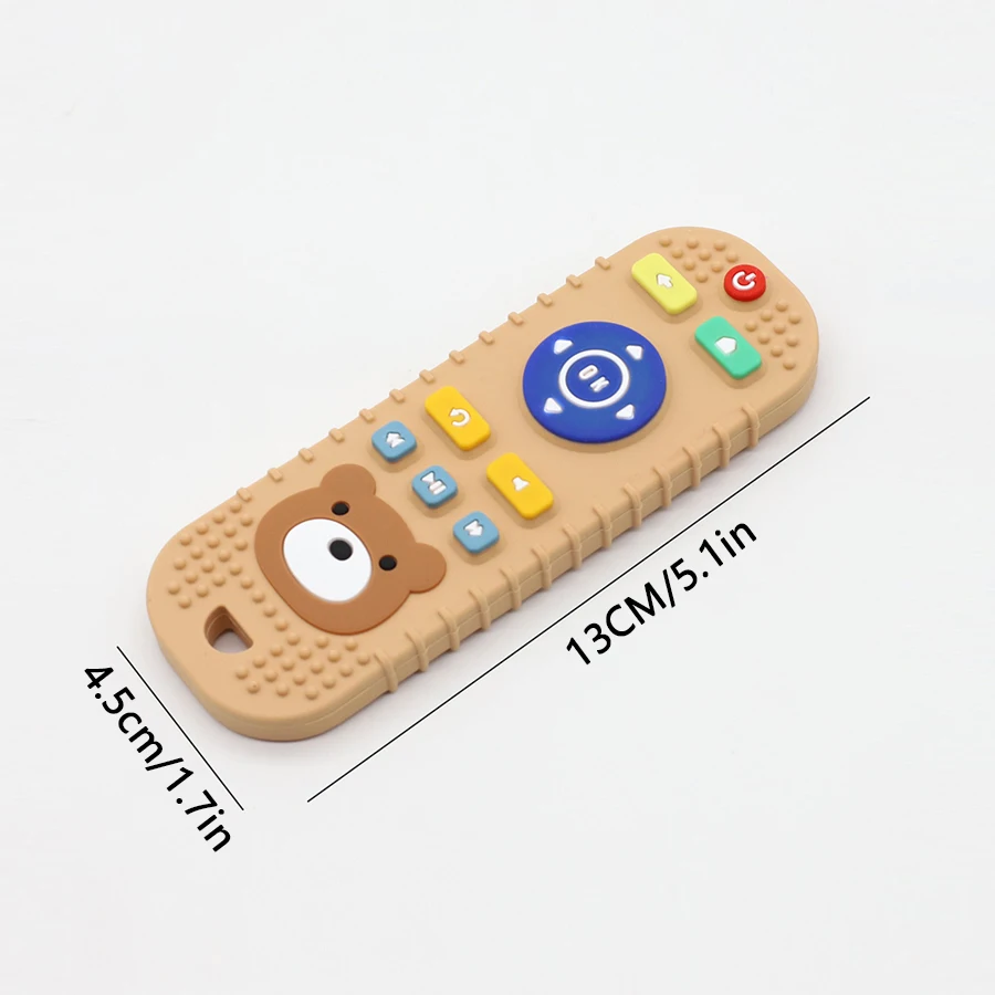 Children's silicone teething remote control baby mouthing period soothing teething teething remote control toys silicone teeth 6