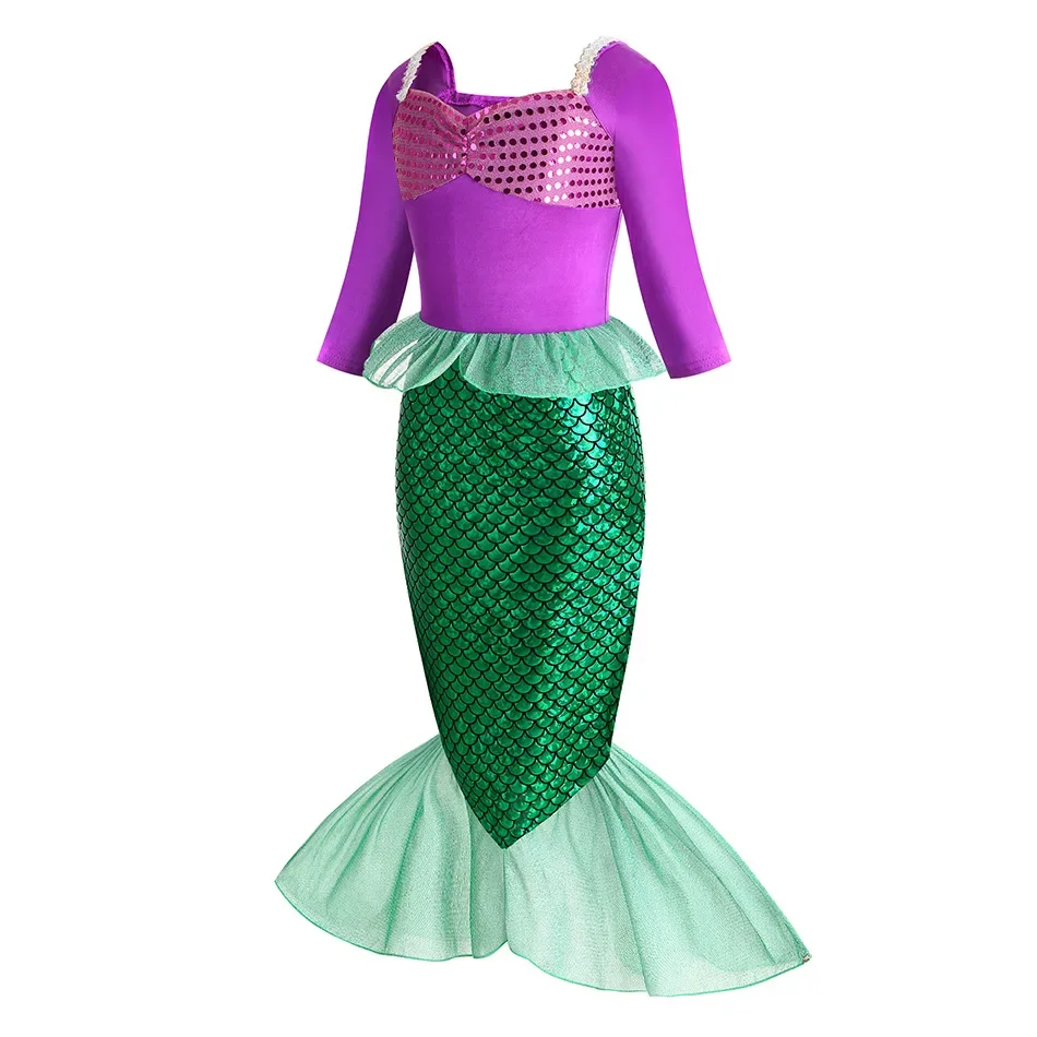 Mermaid Costume Kids Cosplay Dress Halloween Princess Carnival Birthday Party Baby Clothing Christmas Fancy Suit