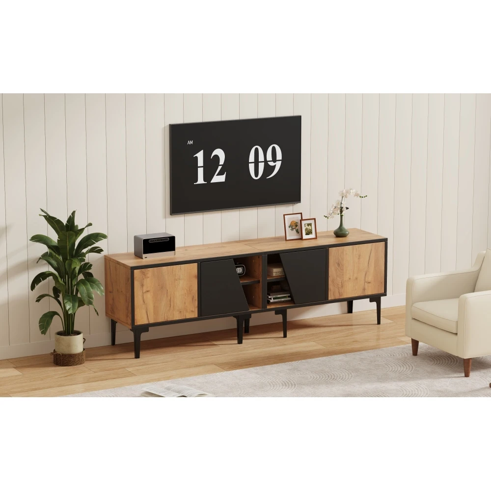 160 x 36,5 x 45 cm TV-Schrank mit 4 Fächern und 7 Stützbeinen, modernes minimalistisches Design, TV-Ständer, geeignet für 65-Zoll-Fernseher – Detail 26