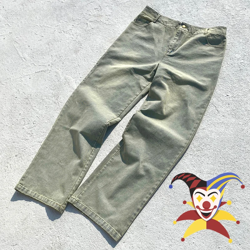 

Washed Heavy Fabric Jeans Men Women Zipper Jeans Trouser