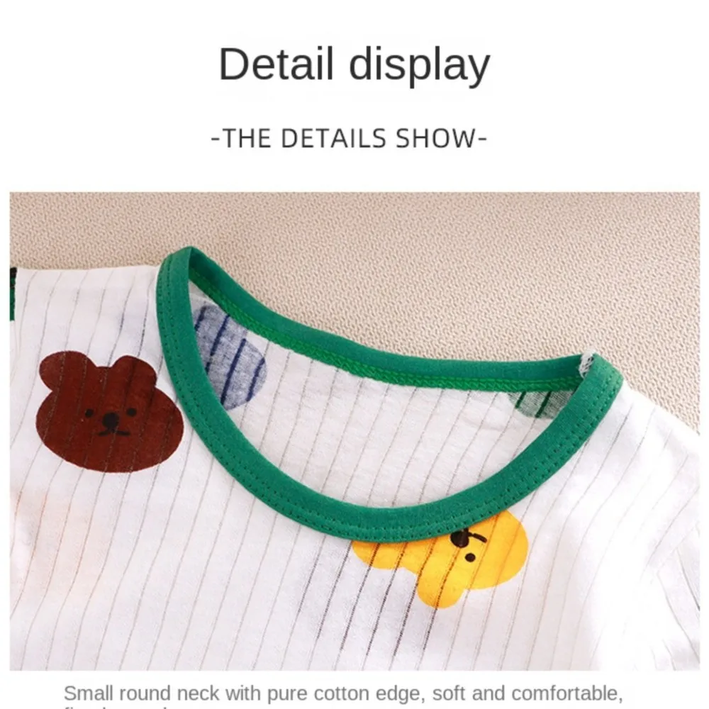 Children's Cartoon Bear Print Pajamas Set, Toddler Boys Girls Long Sleeve Homewear, Kids Soft Sleepwear Outfit for Spring Autumn