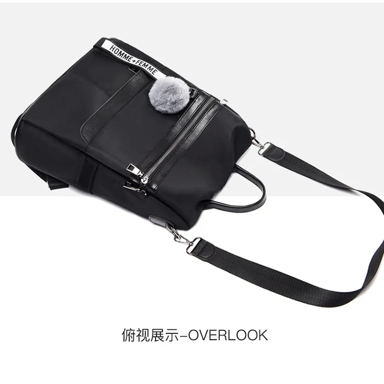 2021 New Backpacks for women Waterproof Anti-theft Oxford Cloth School Bags Simple College Wind Bags Hair Ball Pendant GE11