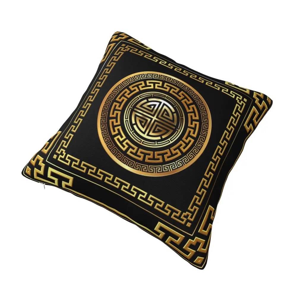 Description Picture 4 of itemGreek Key Meander Black Gold Large Pillowcase Soft Cushion Cover Decoration Throw Pillow Case Cover Home Square 45X45cm