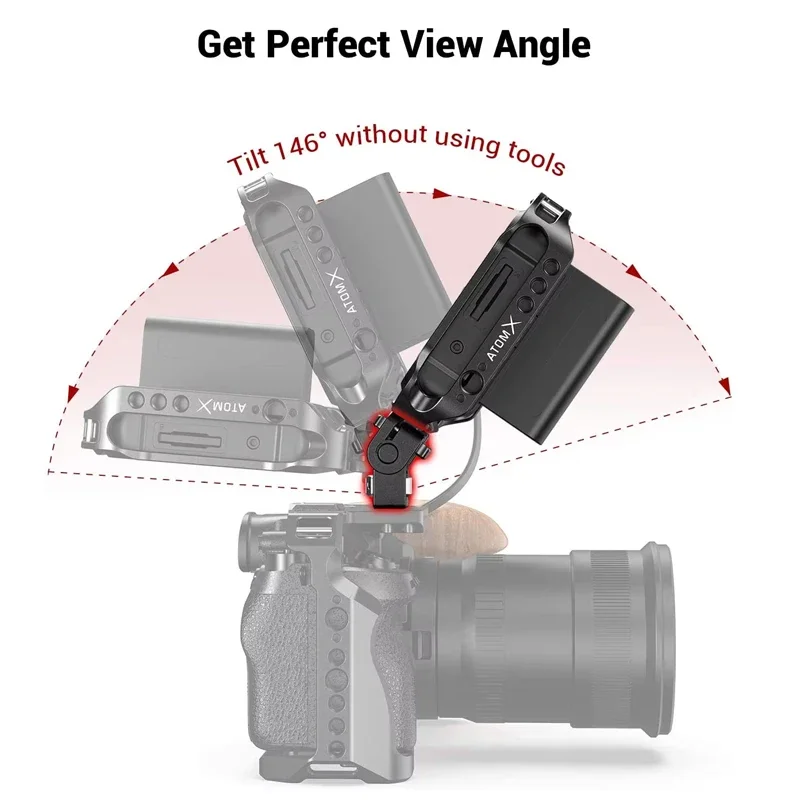 SmallRig Monitor Support Compatible with 1/4"-20 & ARRI 3/8''-16 Screws Swivel a