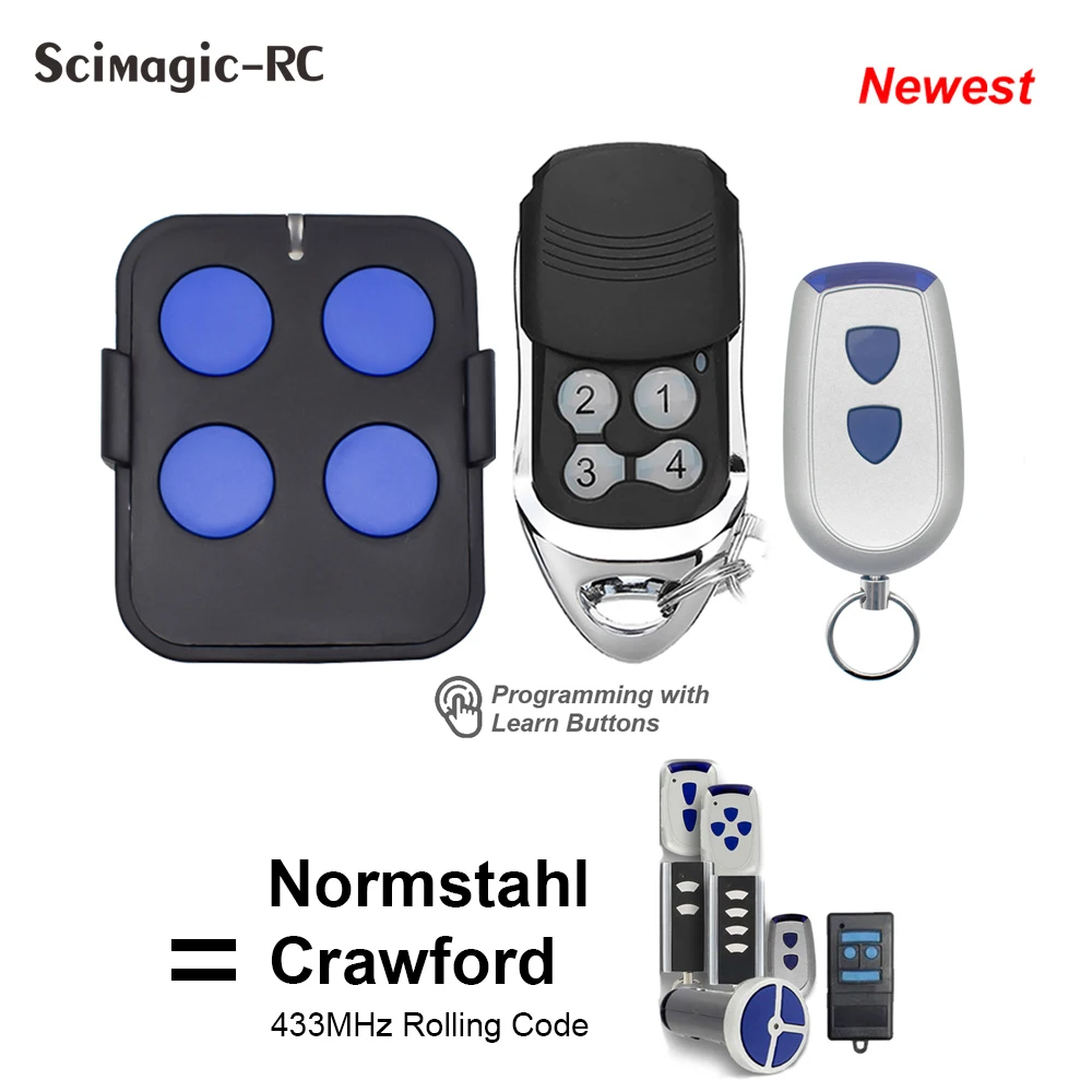 Фото Normstahl CRAWFORD RCU433-2/EA433 2KS/4KS/RCU433-4/N002800, дистанционное управление дверью, 433,92 МГц, замена вращающейся двери гаража №1