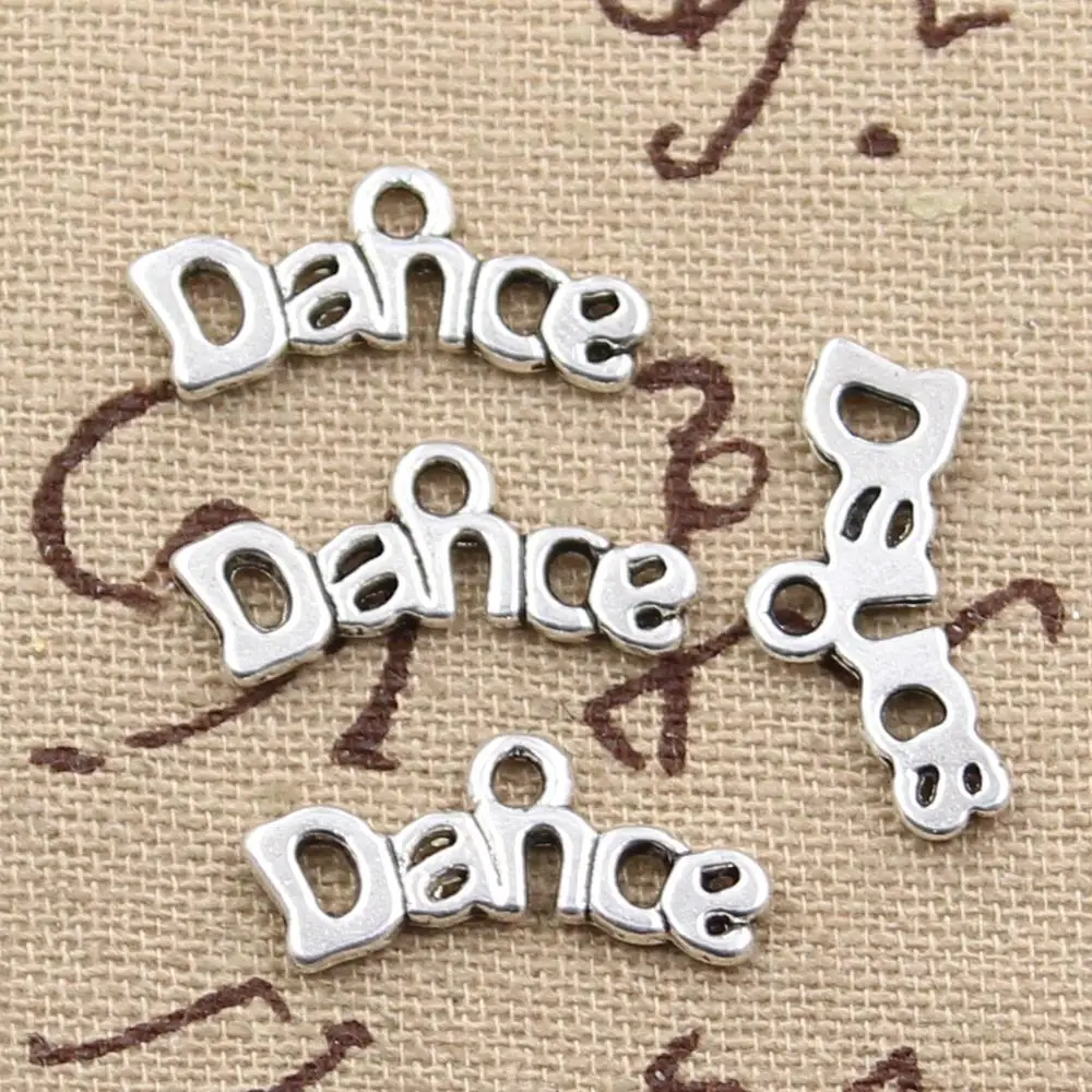 50 stücke Charme Platten Dance 20x9mm Antike Silber Farbe Überzogen Anhänger, Die DIY Handgemachten Tibetischen Silber Farbe schmuck