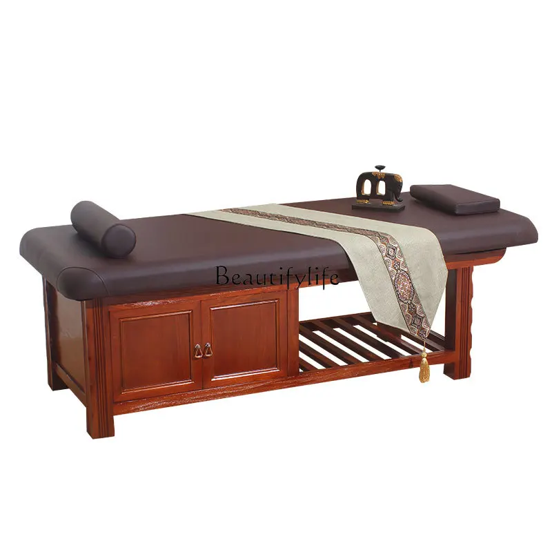 

Solid Wood Facial Bed Multi-Functional Massage Belt-Hole Massage Physiotherapy Bed