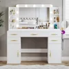 Makeup Vanity Desk with Lights,  Large Vanity Desk with Mirror and Lights in 3 Models 1