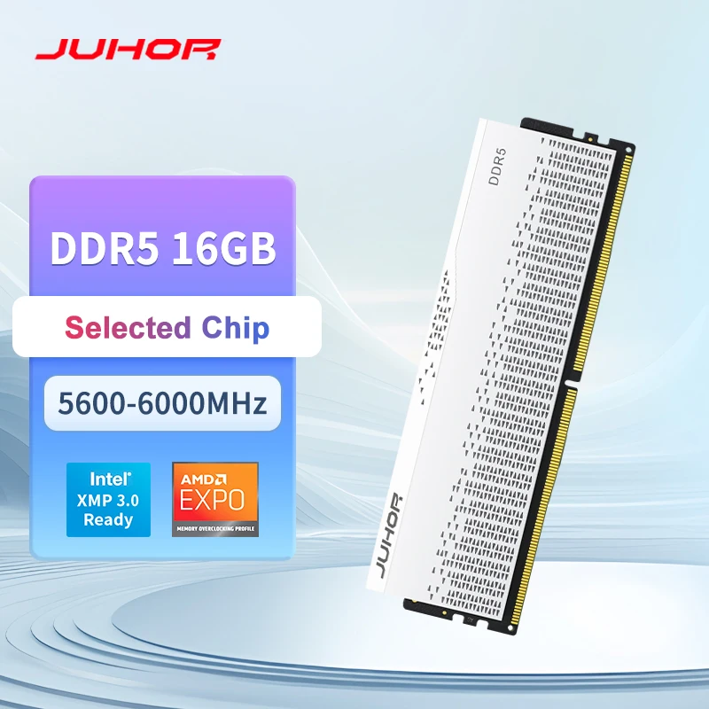 新品 JUHOR 16GB×2枚 DDR5-6800 ホワイト 32GB メモリ JUHOR DDR5-6000