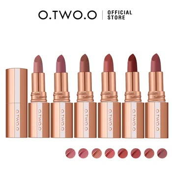 O.TWO.O 오래 지속되는 방수 립스틱 메이크업 세트, 스머지 프리 매트 섹시 색소 벨벳 마감 립 틴트, 8 개