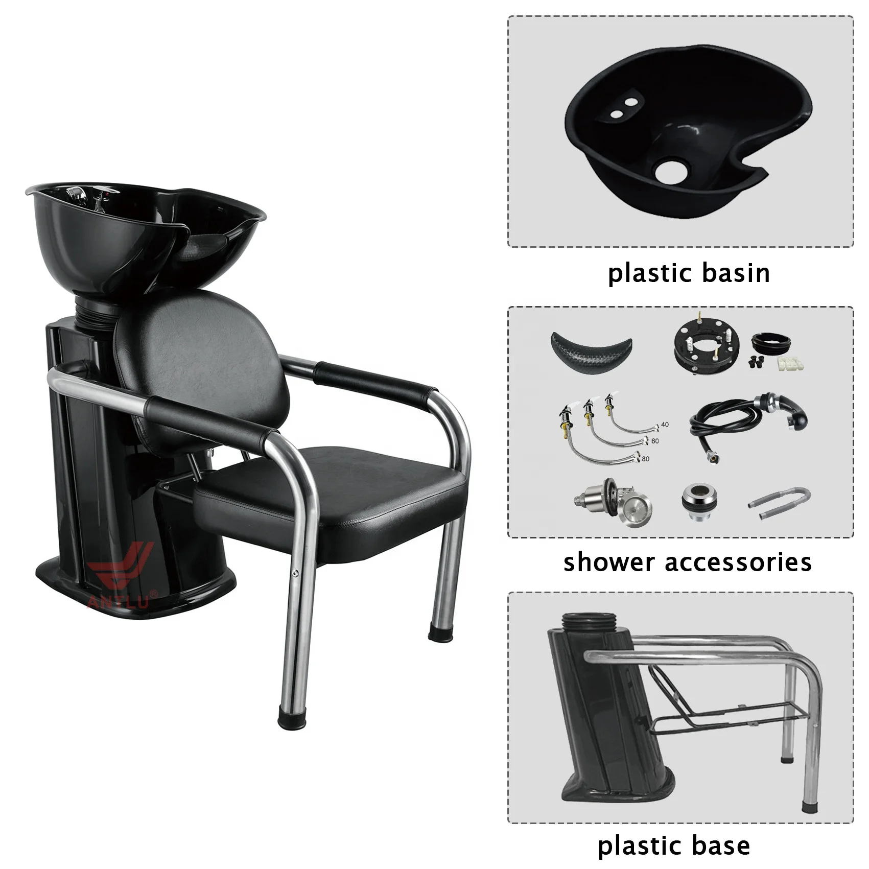 Shampoo chairs plastic Shampoo Bowl Sink Hair Salon Washing Chair Backwash Shampoo Unit chair 6
