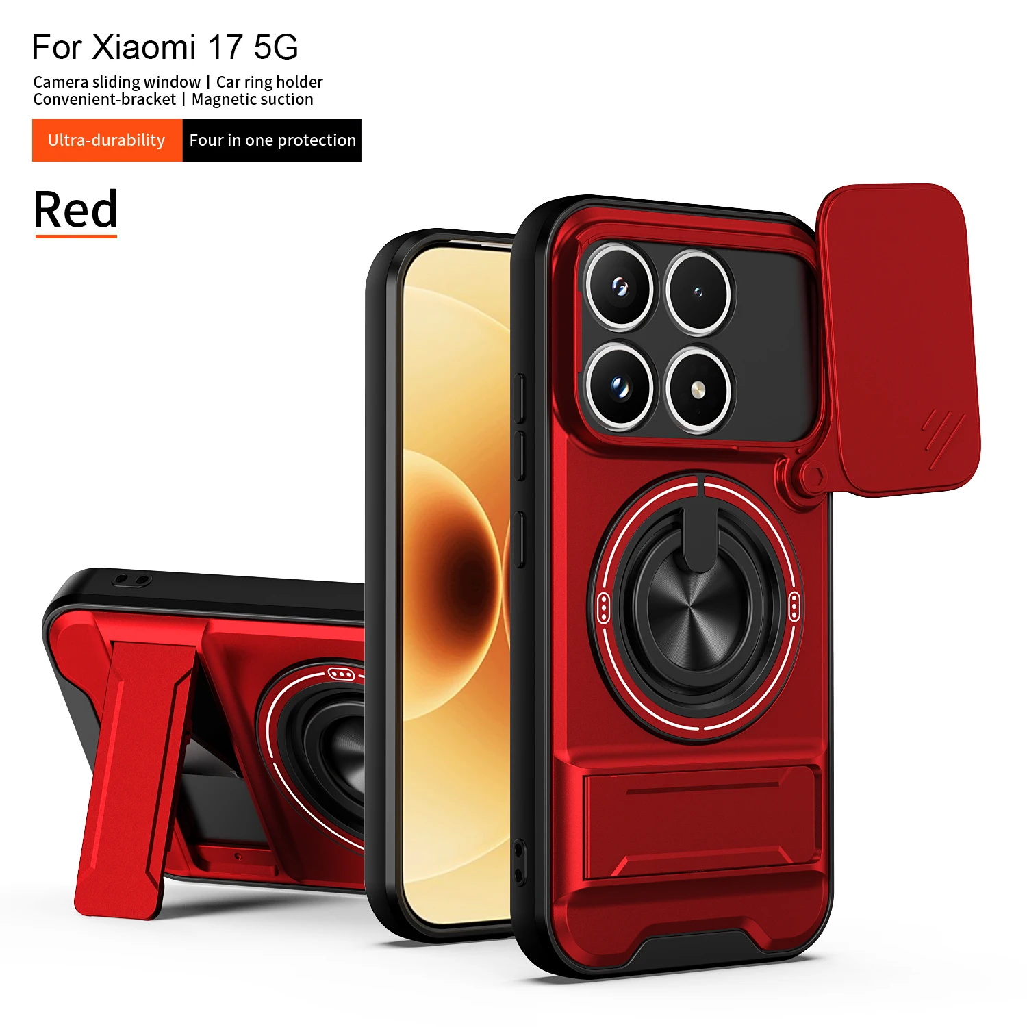 Magnetic Fold Holder Military Armor Case with Camera Protection