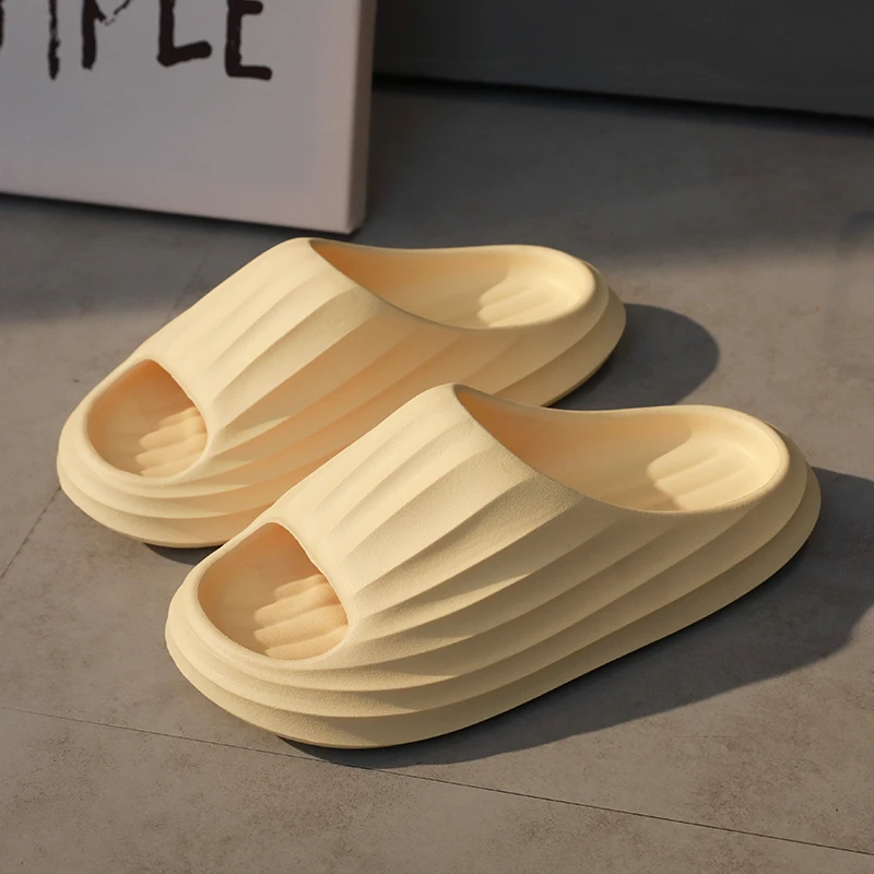 4CM Summer Slippers Thick Platform Sandals Woman 2022 Home Slippers Indoor Mute Soft-soled Flip Flops Couple Non-slip Slides