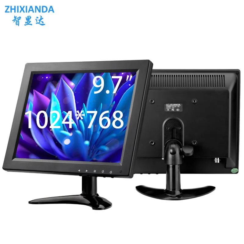 

9.7/10 Inch Desktop LCD Screen Monitor IPS 4:3 CCTV Computer Miscroscope Display 1024X768 HD With VGA HDMI BNC AV USB Interface