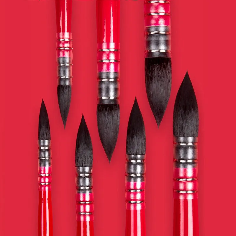 Borrence Professional Squirrel Nylon Mix Watercolor Paint Brush Set Round Wash Mop Painting Brushes for Painting Art Supplies