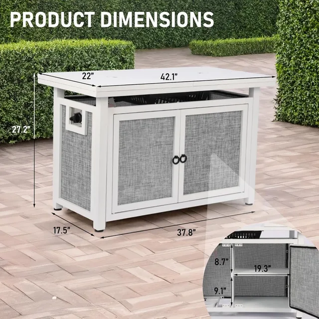 42-Inch Rectangular Propane Fire Pit Table 5