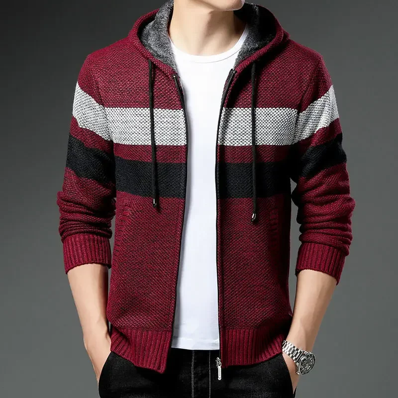 Cárdigan de punto con bolsillos para hombre, abrigos de manga larga, ropa popular coreana, suéter para hombre, corte holgado, ropa de calle original informal