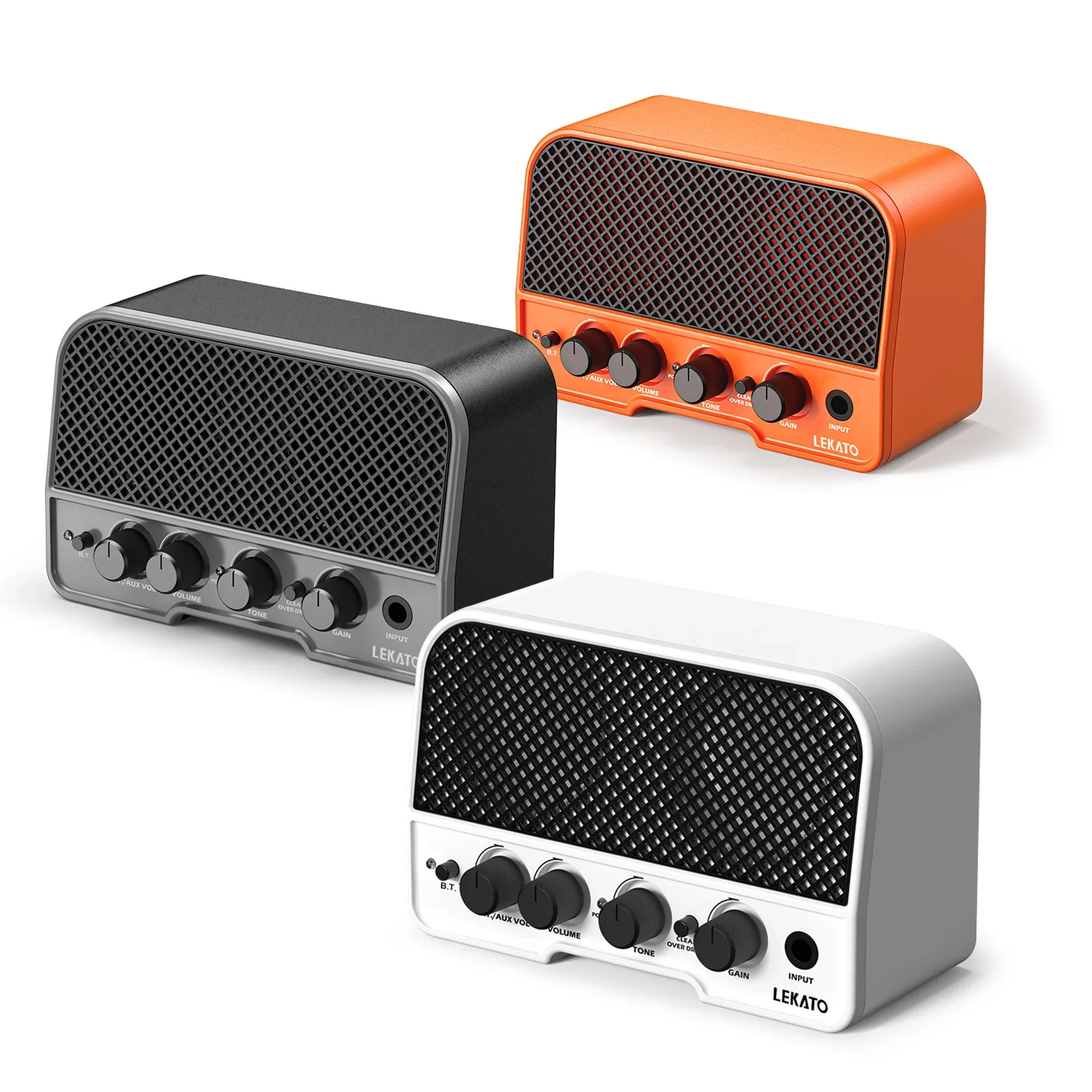 5W Mini Guitar Amp W/bluetooth Mixing & Headphone Out-Built-In Distortion Rechargeable for Silent Practice + Jam Along