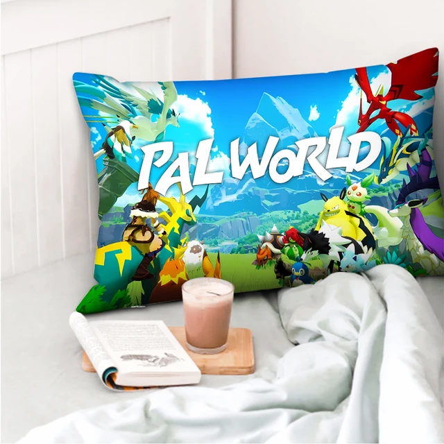 Palworlded Pillowslip Pillowcase Cartoon Anime Rectangle Plush Cushion Bedroom Living Room Decoration Kids Birthday Cute Gifts
