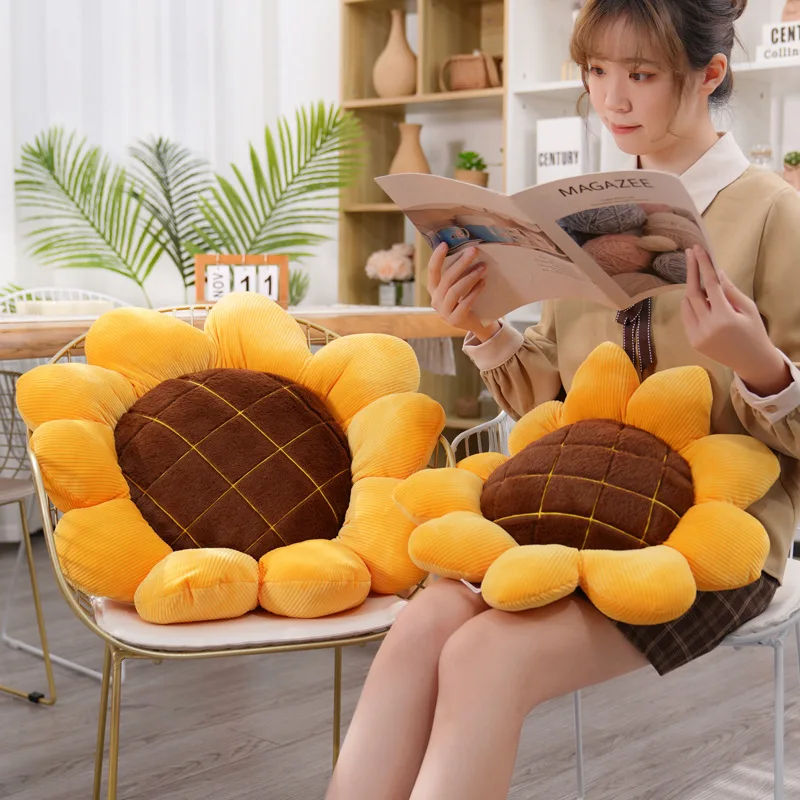 Cute Pillow Cartoon Flower Sunflower Cushion Stuffed Toy School Car Backrest Cushion Photography Prop Birthday Gift Home Textile 5