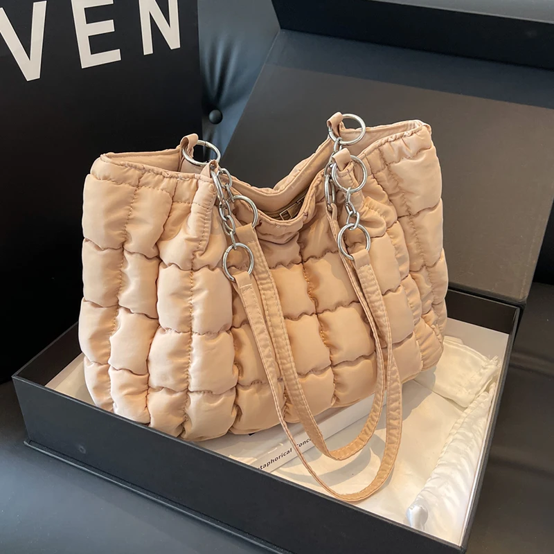 

Модная стеганая сумка через плечо для женщин, дизайнерская универсальная легкая вместительная модная вместительная сумка-тоут