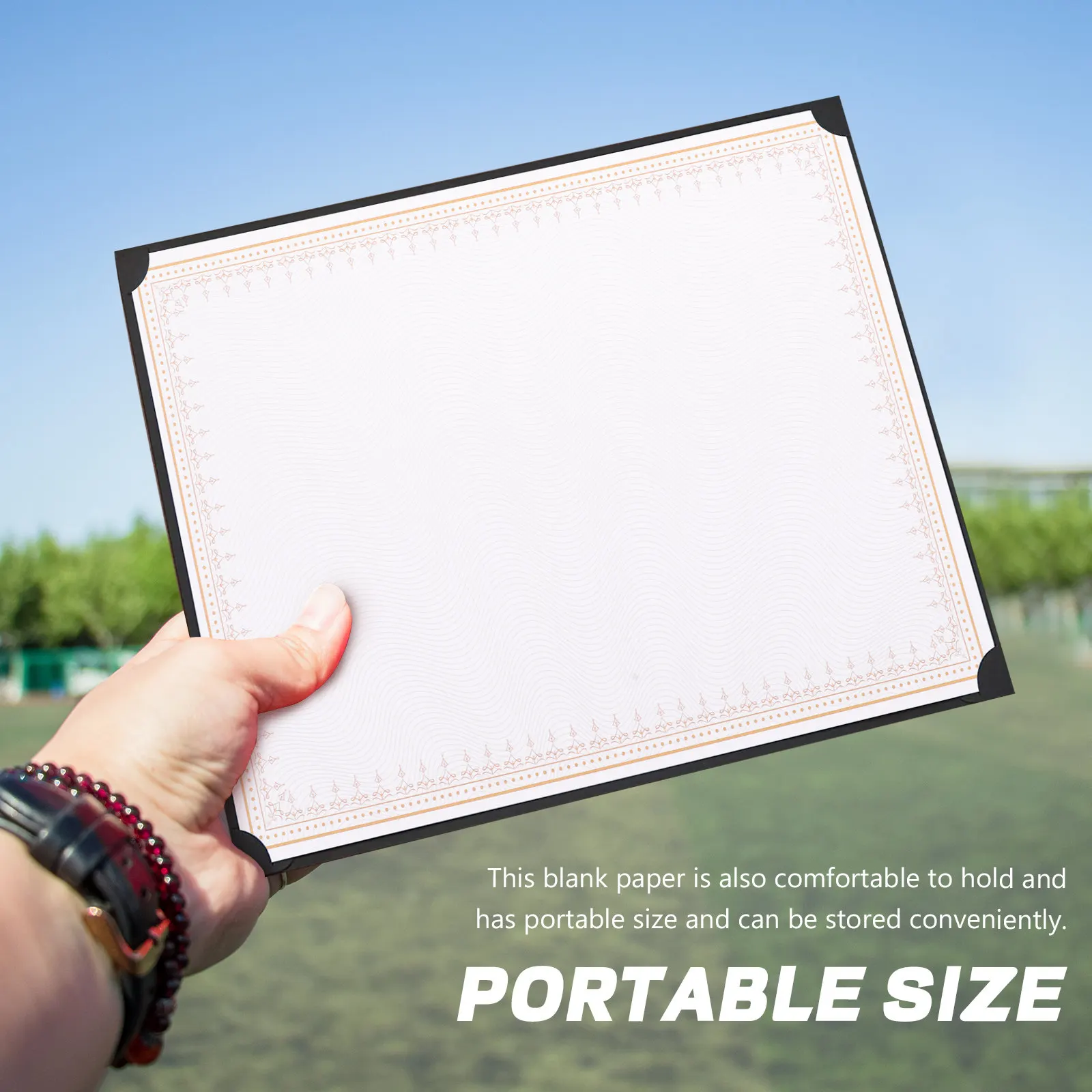 10Pcs 빈 디플로마 인증서 용지 A4 인쇄 가능 쓰기 가능 인증서 내부 용지 ..