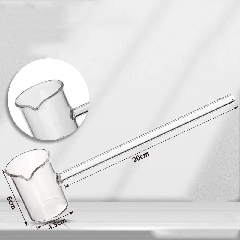 DXY 5/10/15/25/50/100ml Laboratory Glass Acid Spoon Sampling Cup Long Handled Liquid Medicine Spoon