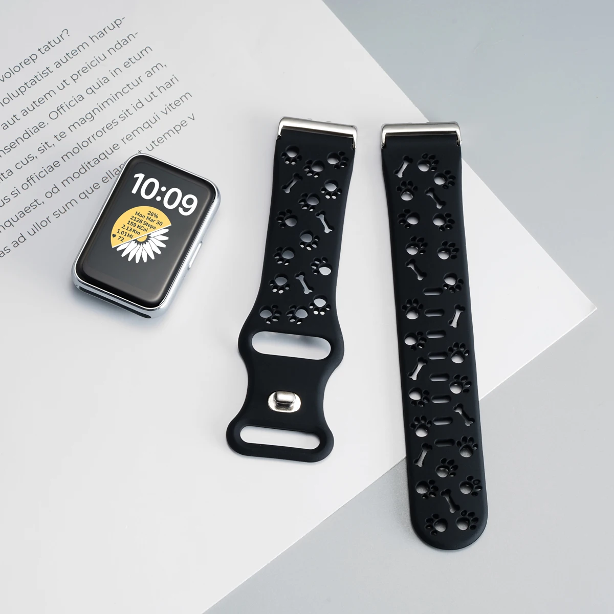Silicone Dog Paw Adjustable Strap - Women's Smartwatch Replacement Wristband