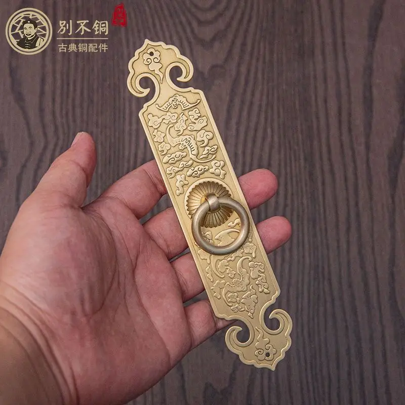 중국 스타일 행운의 Jinbao 명나라와 청나라 가구 순수 구리 손잡이 캐비닛 도어 창 구리 손잡이 골동품 구리 손잡이