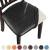 Set of 4 Chair Seat Covers PU Leather Waterproof Cushion Cover For Dining Room Slipcover Kitchen Oilproof Chair Protctor 1