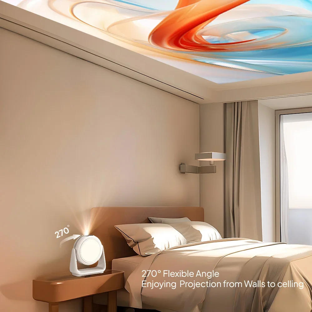 A10 Smart Android 11.0 1080P Projector With 5G WiFi Lamp Portable Projectors 4K Support HD Video Home Theater Projector