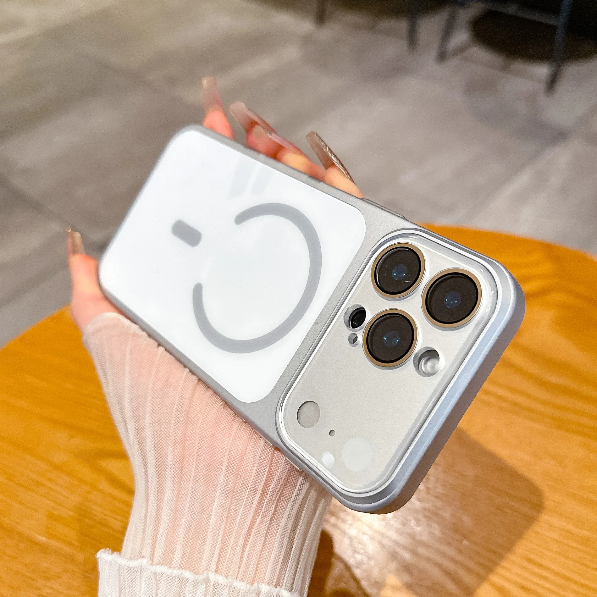 Luxury Nano Glass Magnetic Phone Case with Lens Protection and Wireless Charging Capability