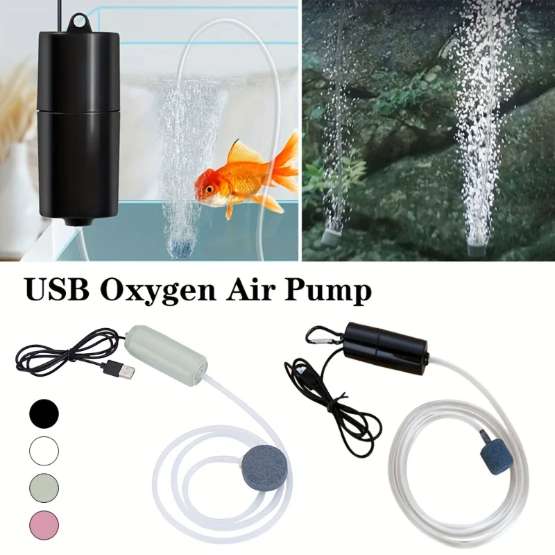 Mini Aquarium USB Air Pump Portable Fish Tank Oxygen Pump with Air Stone Ultra