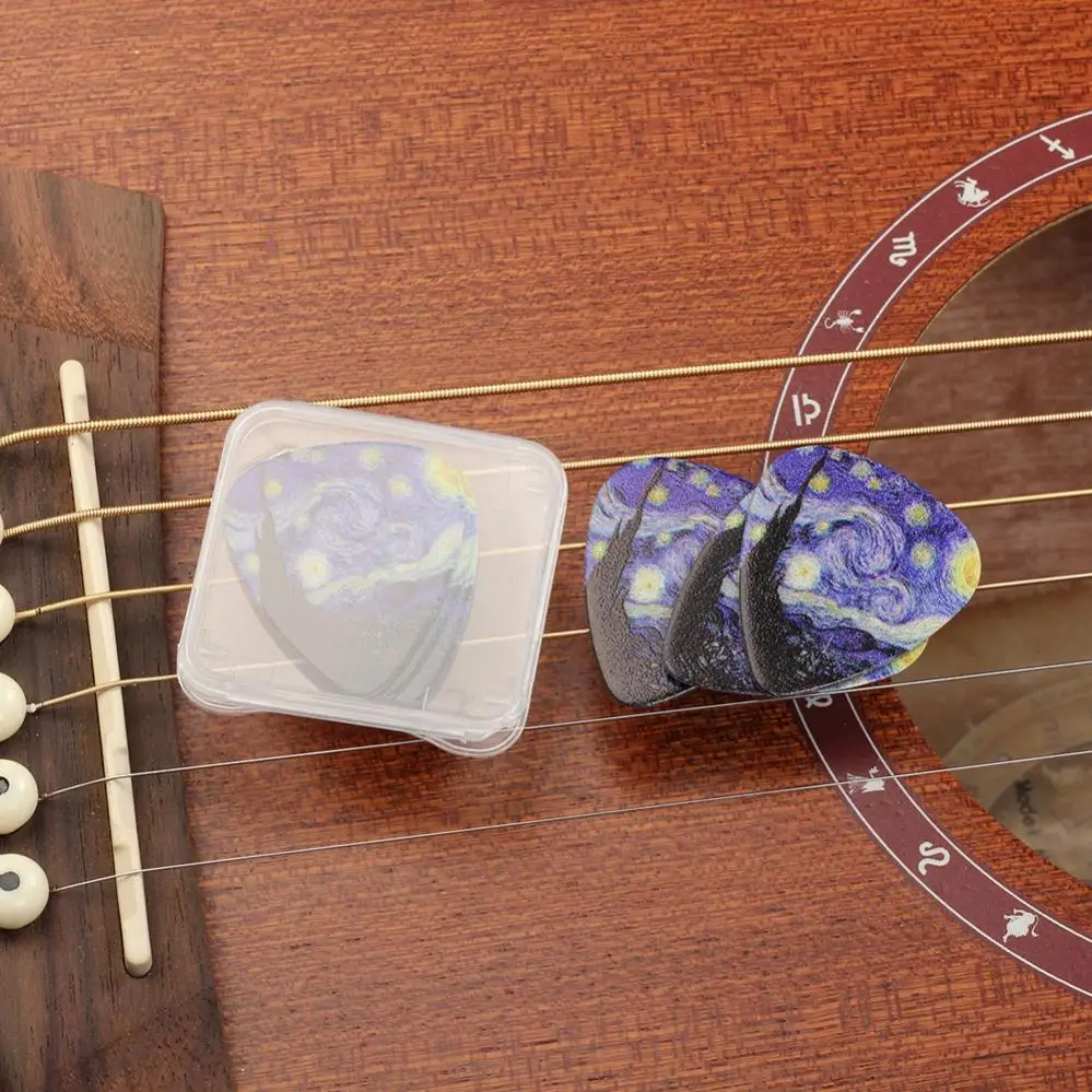3pcs/lot Acoustic Electric Guitar Paddle 0.46mm 0.71mm 0.96mm Starry Sky Celluloid Guitar Picks with Box