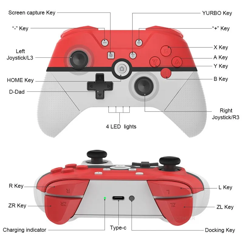 Wireless Support Bluetooth Gamepad Compatible Nintendo Switch Pro/USB PC  For NS Pro Game joystick with NFC 6-Axis vibration