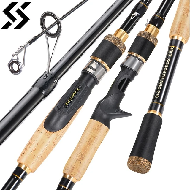 Sougayilang Telescopic Fishing Rod 1.6m 1.8m 2.1m Cork Handle Spinning  Casting Fishing Rod Carbon Fiber Travel Fishing Rod Pesca - AliExpress