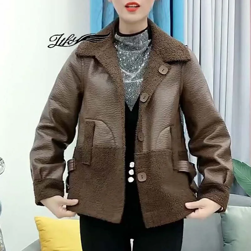 

Female Double Sided Wear Faux Fur Coat 2022 Autumn And Winter New Cashmere And Thick Lamb Coat Women Wear Coat Fashion Wool Coat