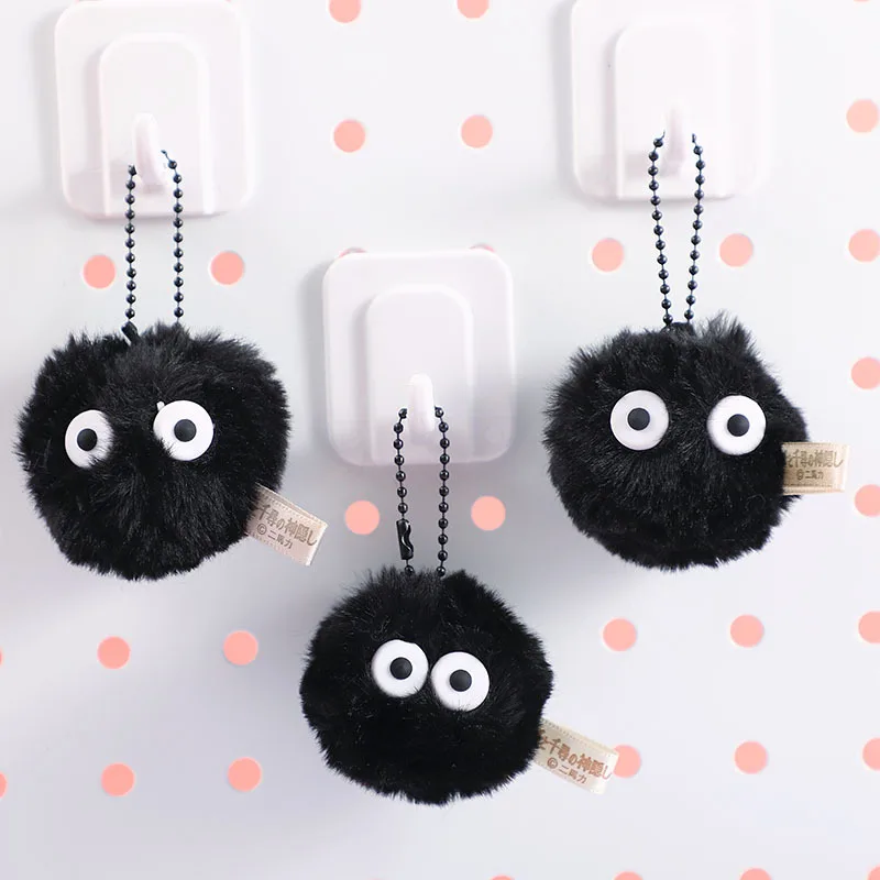 5cm 10pcs Briquette Doll Pendant Keychain Bag Accessories Cute Plush Black Coal Ball Cartoon Toy Pendant Gift keychain accessories