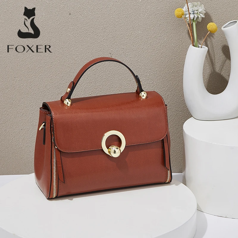 Foxer Samy Women Split Leather Crossbody Bag