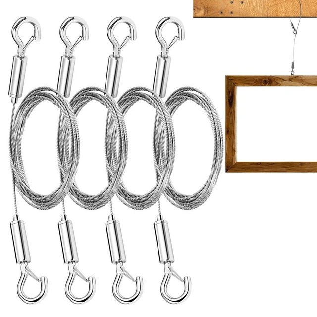 Picture Wire 2M Stainless Steel Heavy Duty Full Hard Wire Rope Home Decor  Wall Hooks For Living Room Bedroom Bathroom Restaurant - AliExpress