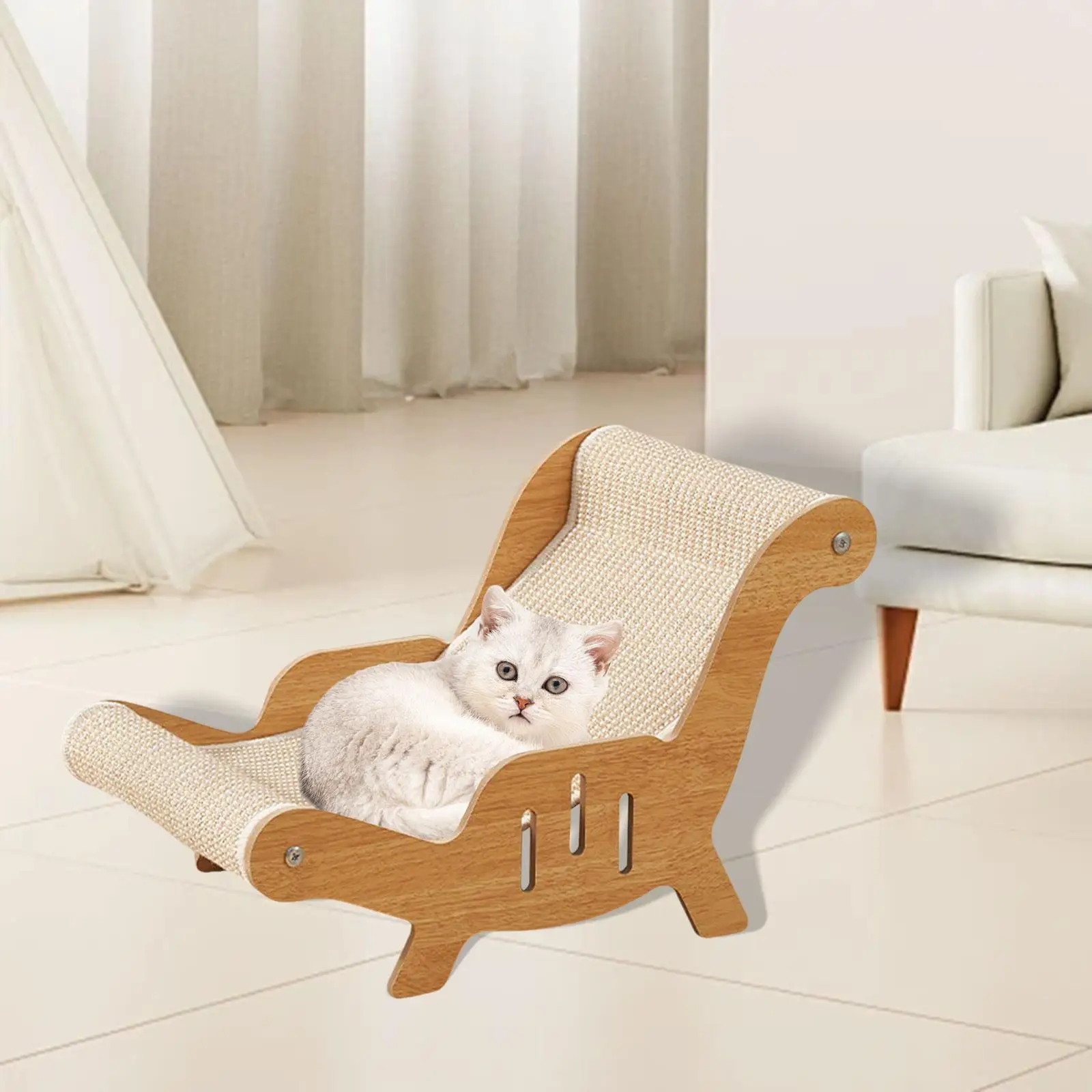 Sisal Cat Chair Sturdy Pet Furniture Cat Scratcher Cat Lounger Cat Sofa Cats Scratcher Chaise for Kitten Pet Indoor Cats Kitty