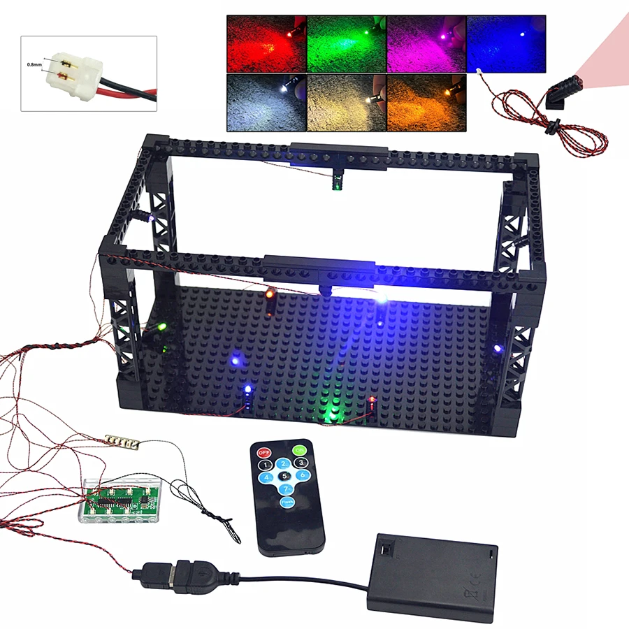 Remote Control Stage Lighting MOC Led Searchlight Light USB