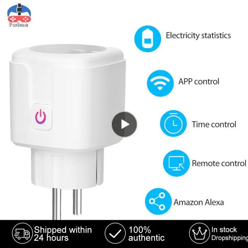 

Tuya WiFi Smart Plug 20A EU Plug Wireless Socket Timer Plug Voice Remote Control Home Fire Retardant Home Alexa