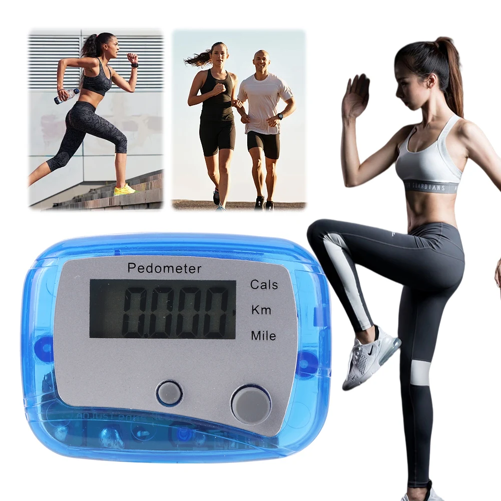 Walking Pedometer Clip On Step Counter Mile Kilometer Calorie Calculation Electronic Pedometer Step 0-99999 for Outdoor Sports