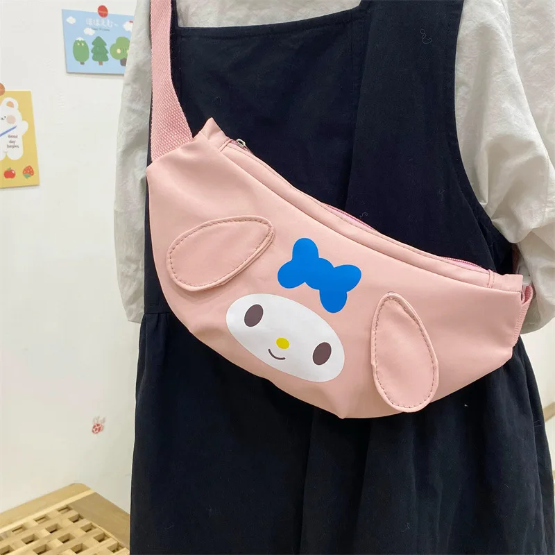 

Kawaii Sanrio Bag Kuromi Mymelody Cinnamoroll Cute Cartoon New Casual Casual Cute Chest Bag Crossbody Bag Mobile Phone Bag