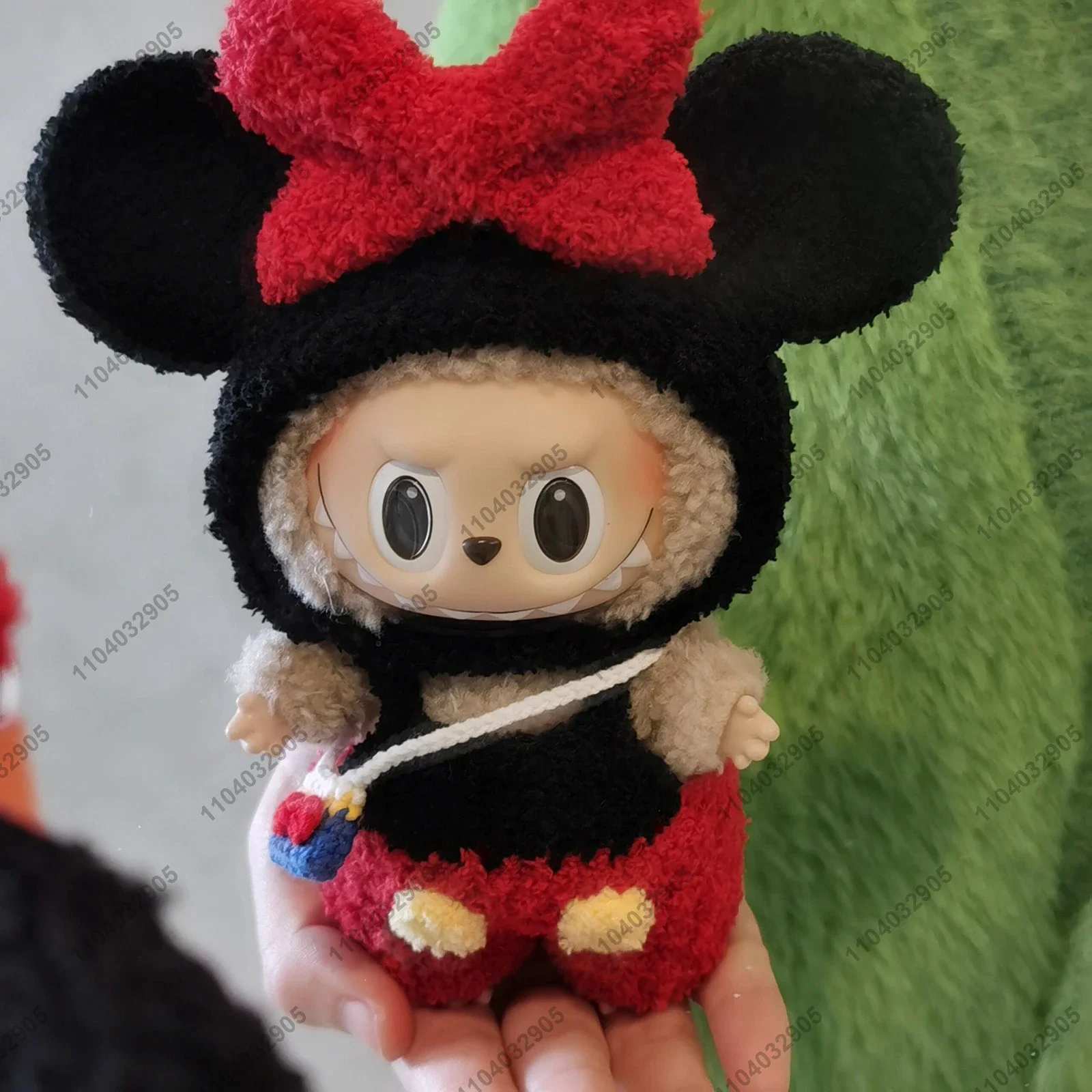 Labubu The Monsters Mickey Mouse Costume Doll Clothes High Quality 1:1 Replica Vinyl Face Doll Action Figure Bag Charm Pendant