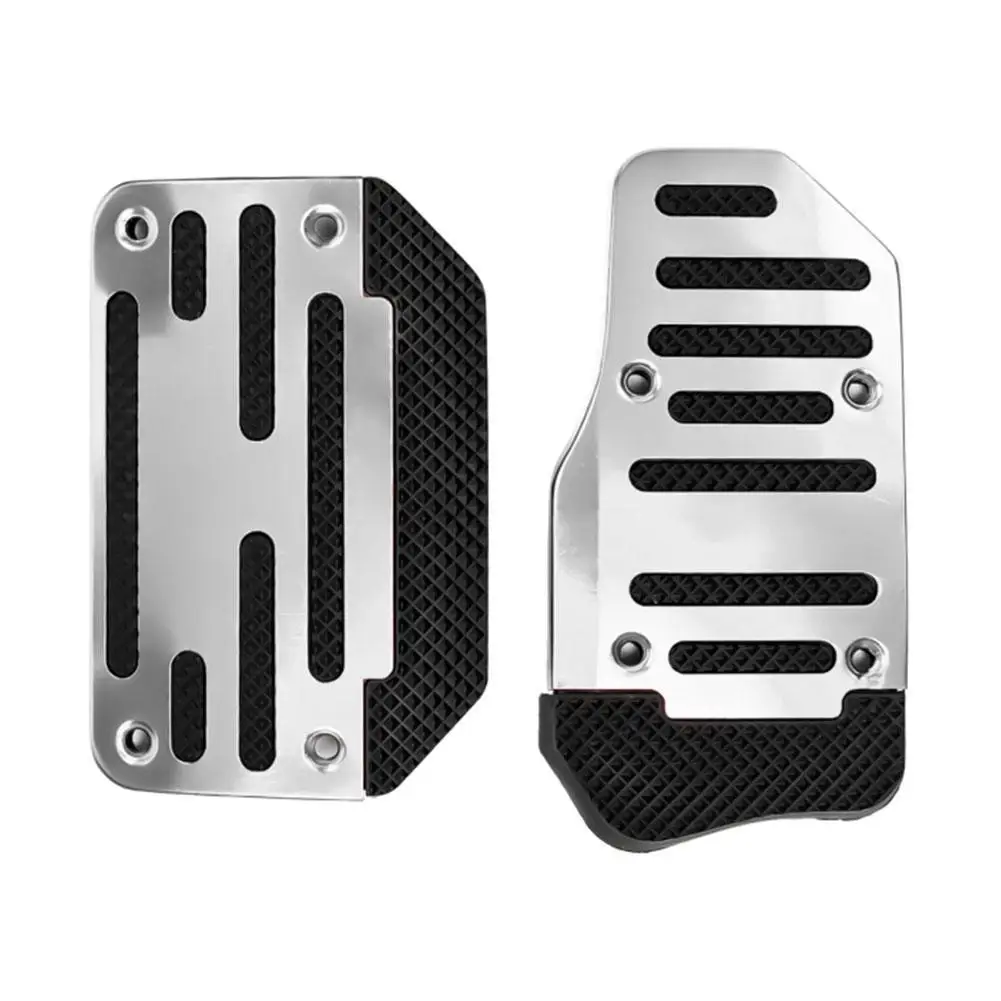 Universal Automatik getriebe Auto Pedal abdeckung Bremse Kraftstoff Gas Fuß polster Set Kit Pedale rot silber rutsch feste Werkzeuge Aluminium legierung – Detail 2