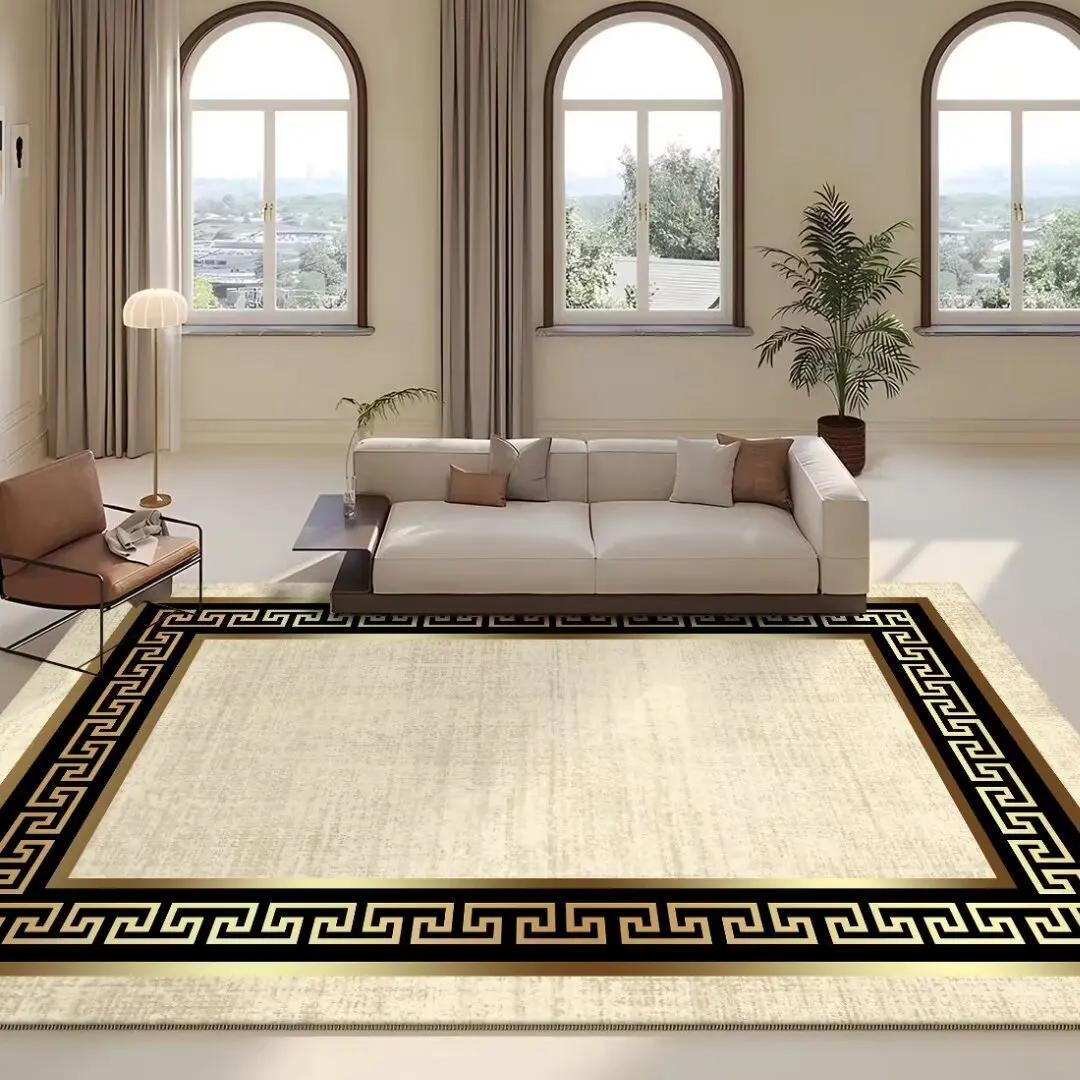 Luxury Gold Living Room Decoration Carpets Home High-quality Soft Rug Dining Room Easy Cleaning Non-slip Comfortable Floor Mat 3