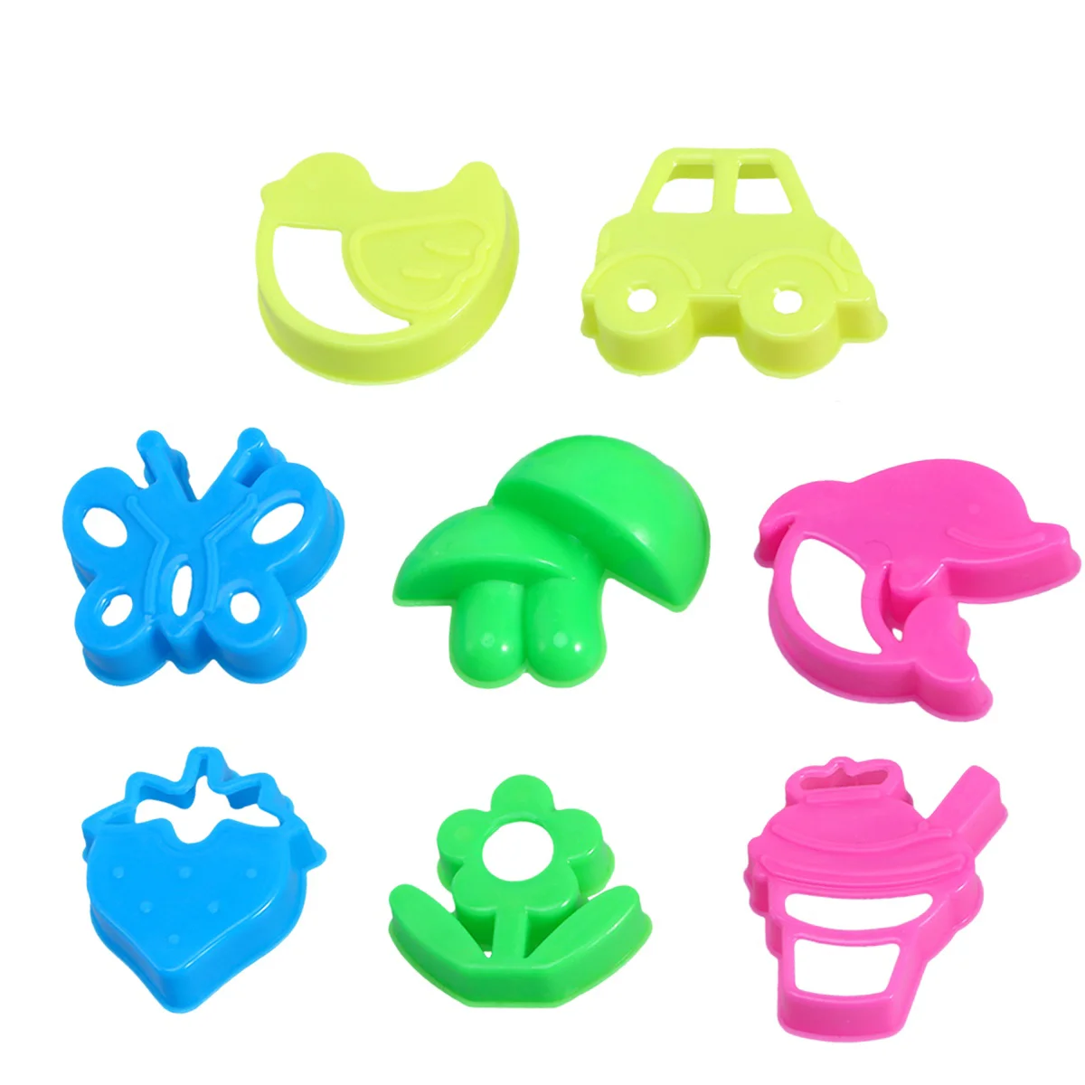 8pcs Play Sand Molds Beach Sand Toys Set Sand Tray Toys Sand Molds Set for Kids(Flower Butterfly/ Random Color) 6