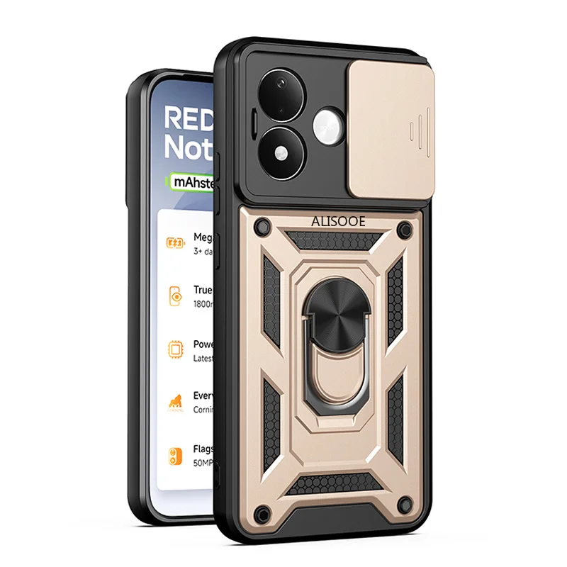 Shockproof Armor Case with Magnetic Holder Ring Stand and Enhanced Protection
